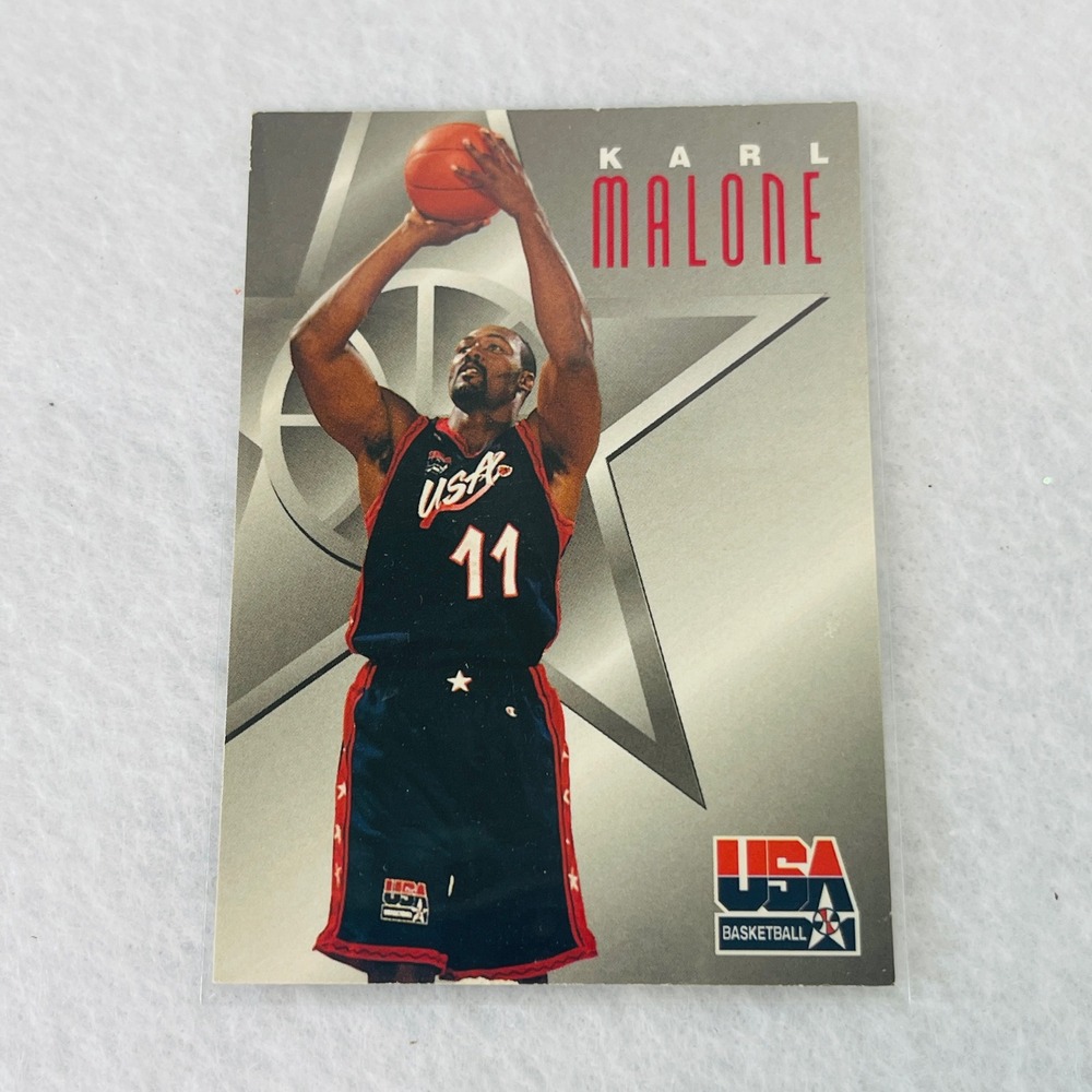 1996 SkyBox USA Basketball Karl Malone Texaco Card #4 Team USA Dream Team Jazz